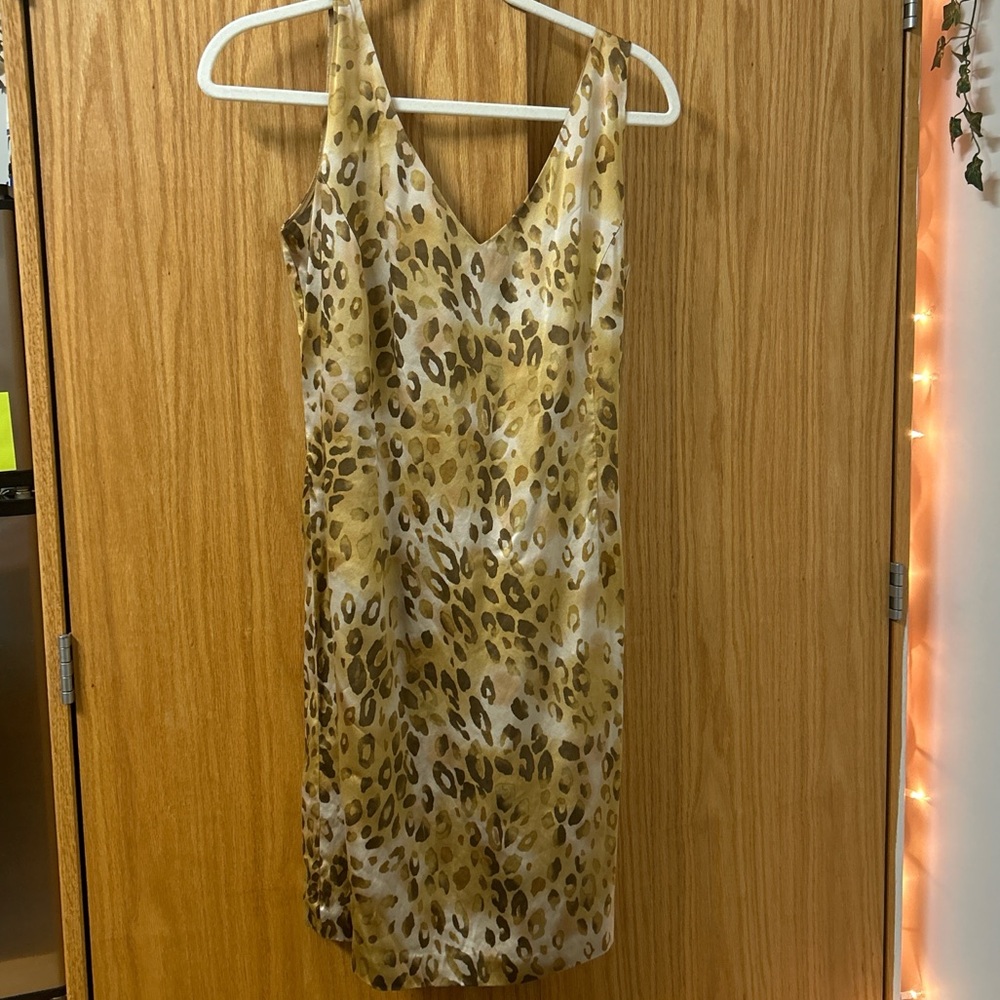 Silk leopard dress
